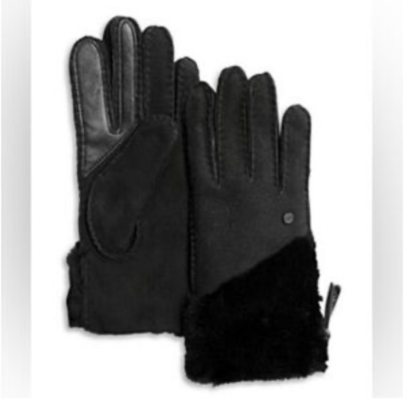 UGG WOMEN Sheepskin Glove
With Zip  Elegant Black Leather Gloves NEW  size L/G - Picture 1 of 17